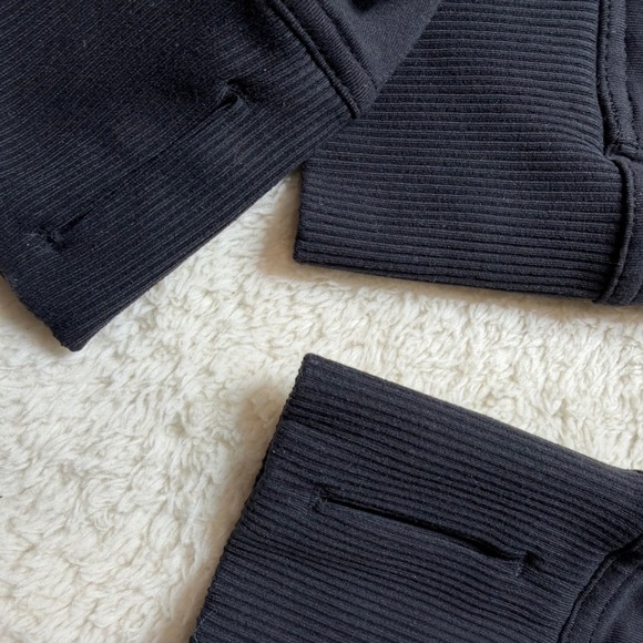 Athleta Black Track Jacket Full Zip White Stripe Athleisure Women's Medium - Picture 6 of 8